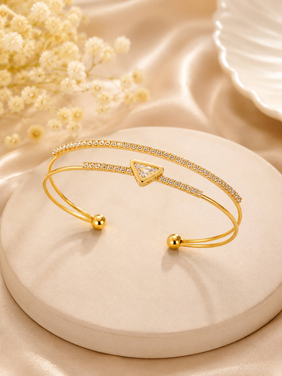 layer Bangle with Gem Stone