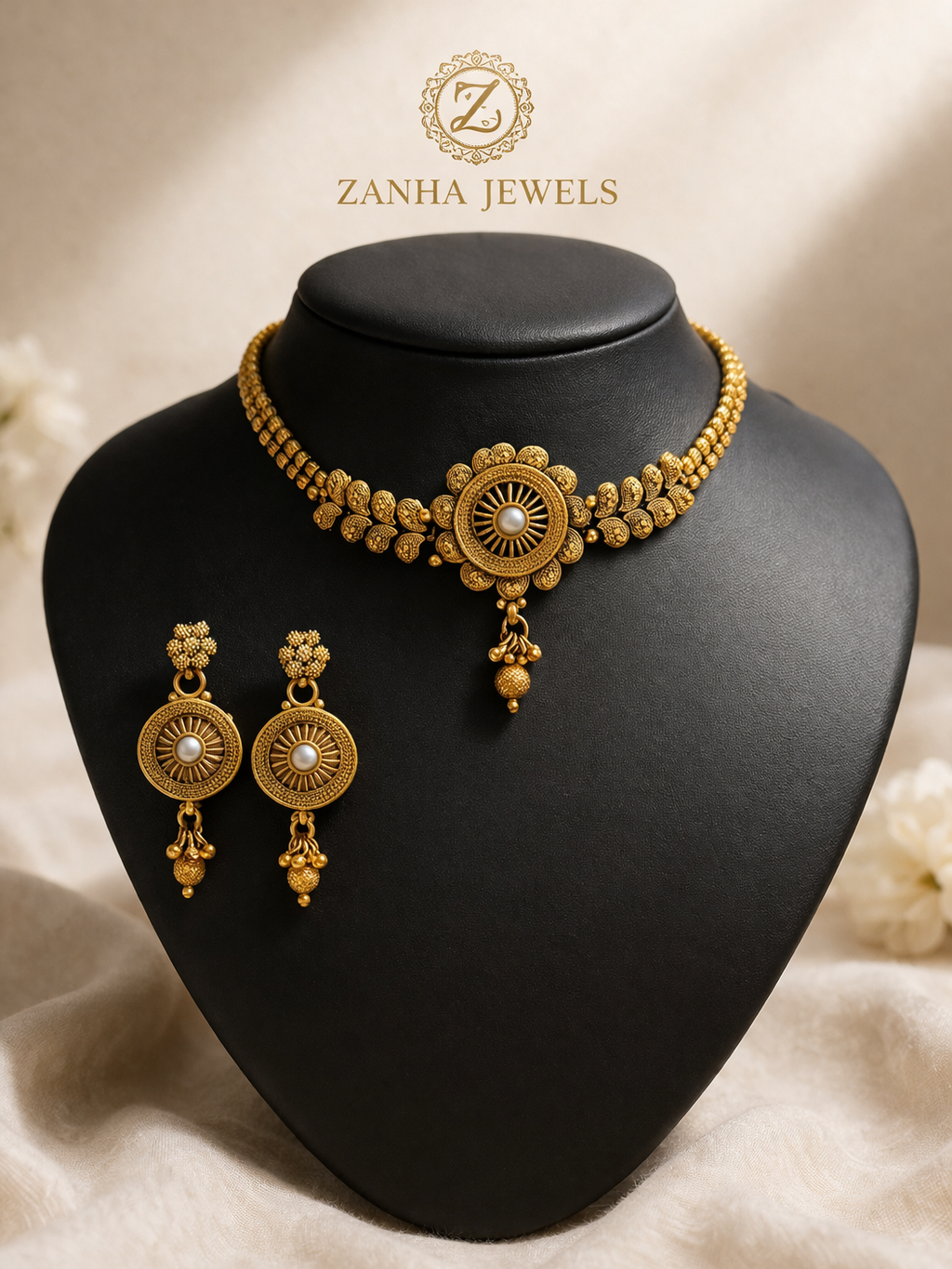 Gold elegance on soft display