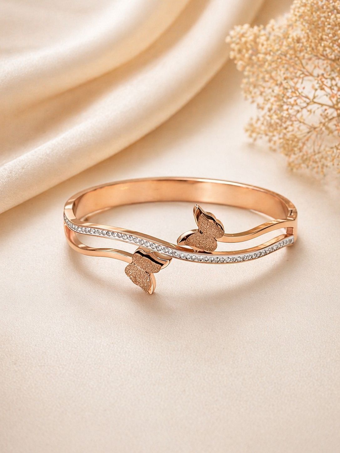 Antitarnish Baby Bangle butterfly (Rosegold)