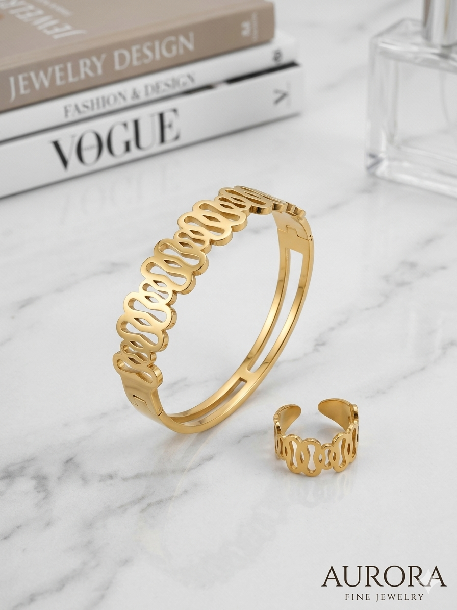 Bangle with ring combo