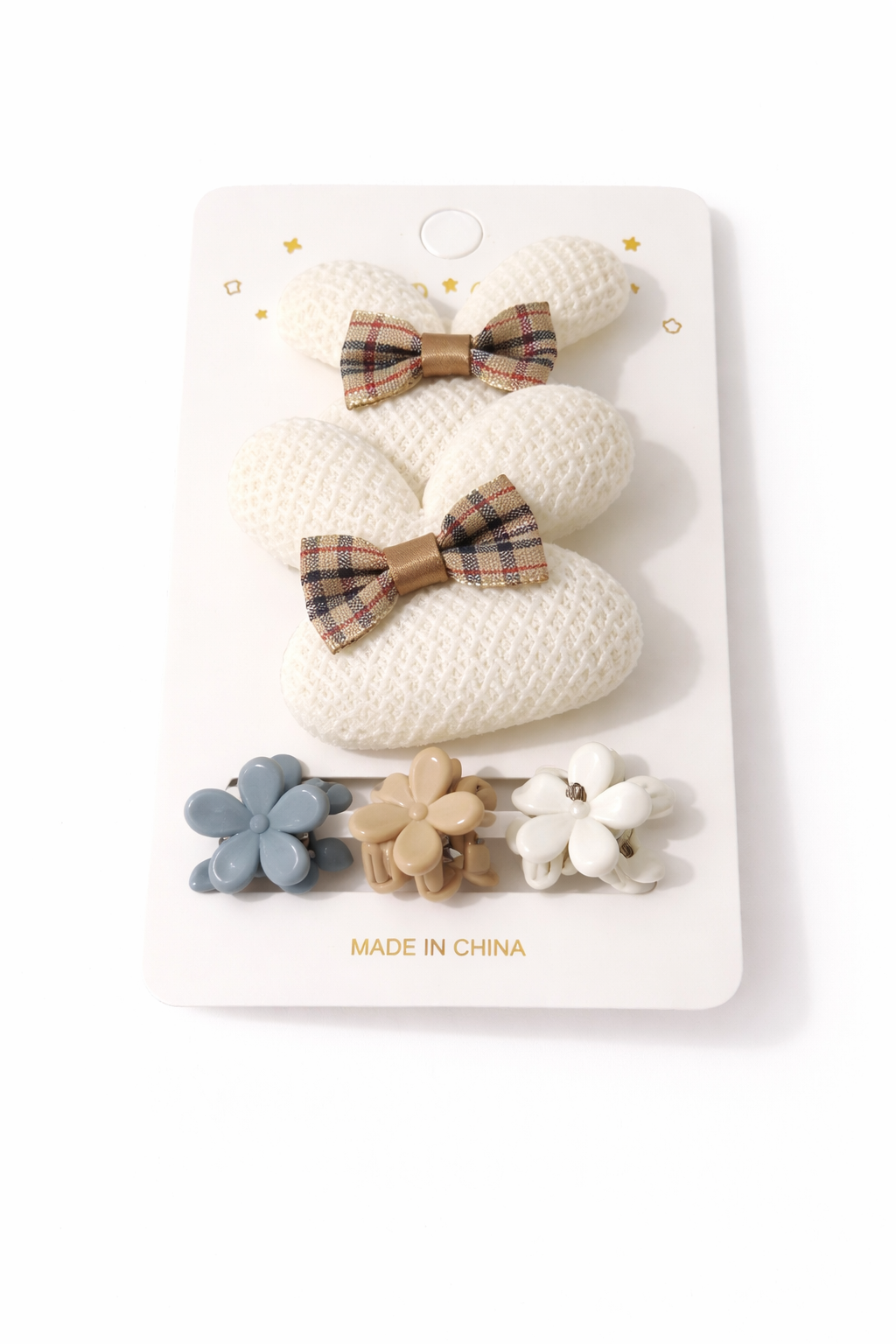 Cute Bunny Knit Hair Clip Set (5 Pcs)