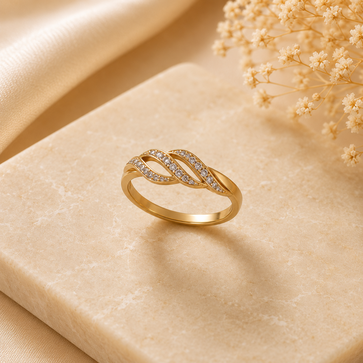 Wave Anti-Tarnish Ring