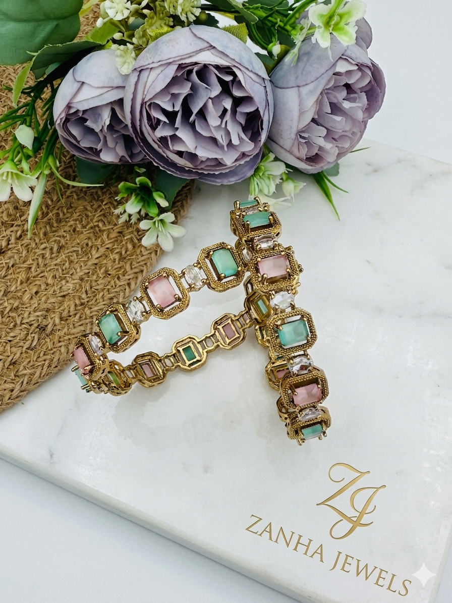 Premium American Diamon Pastel Colour Bangles